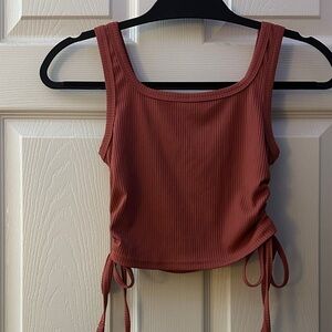 Women's Ribbed Tank Top - Rust